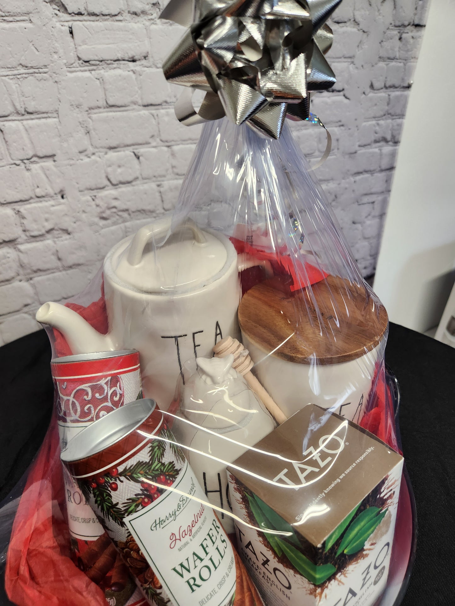 Rae Dunn tea set basket