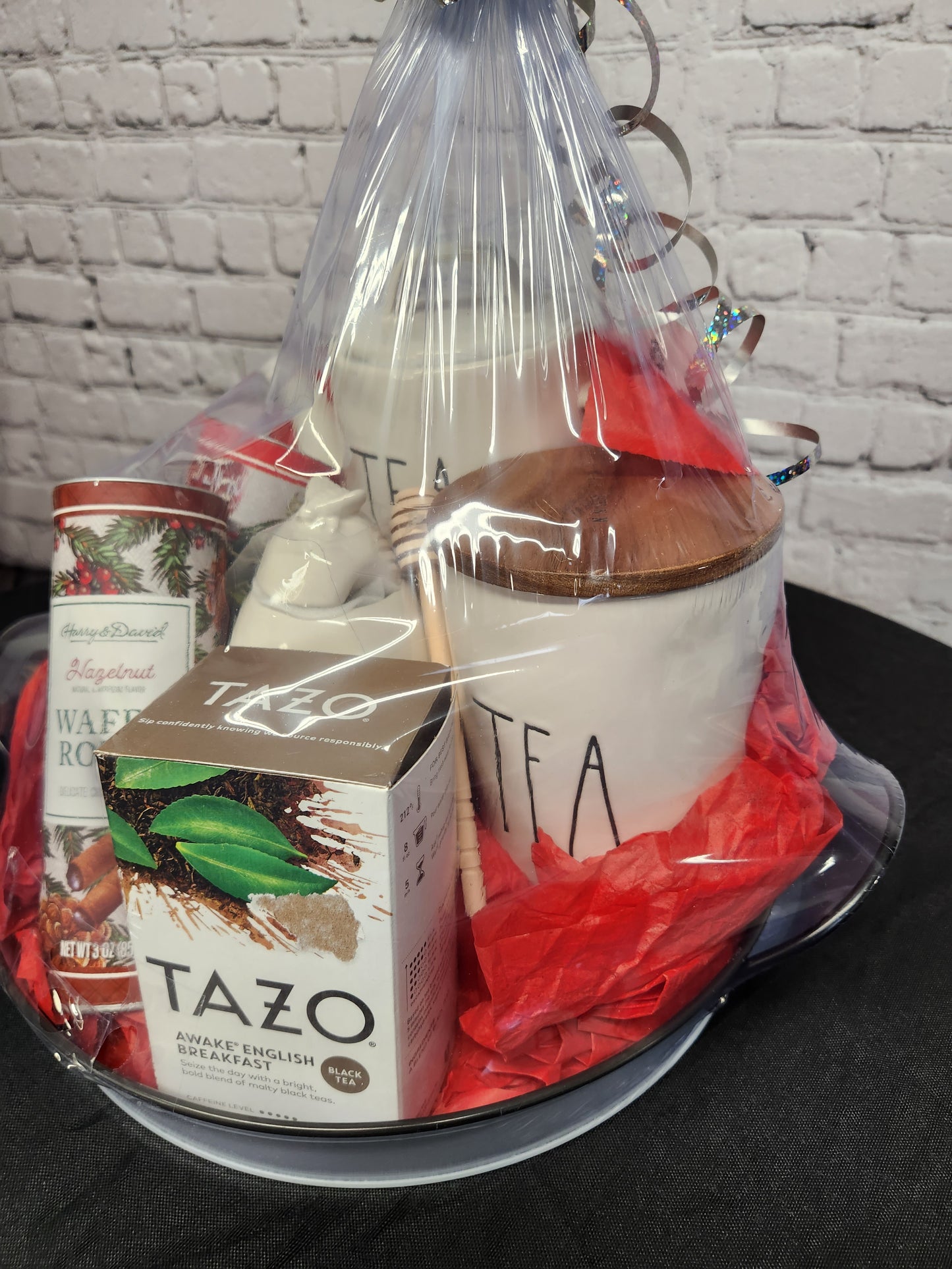 Rae Dunn tea set basket