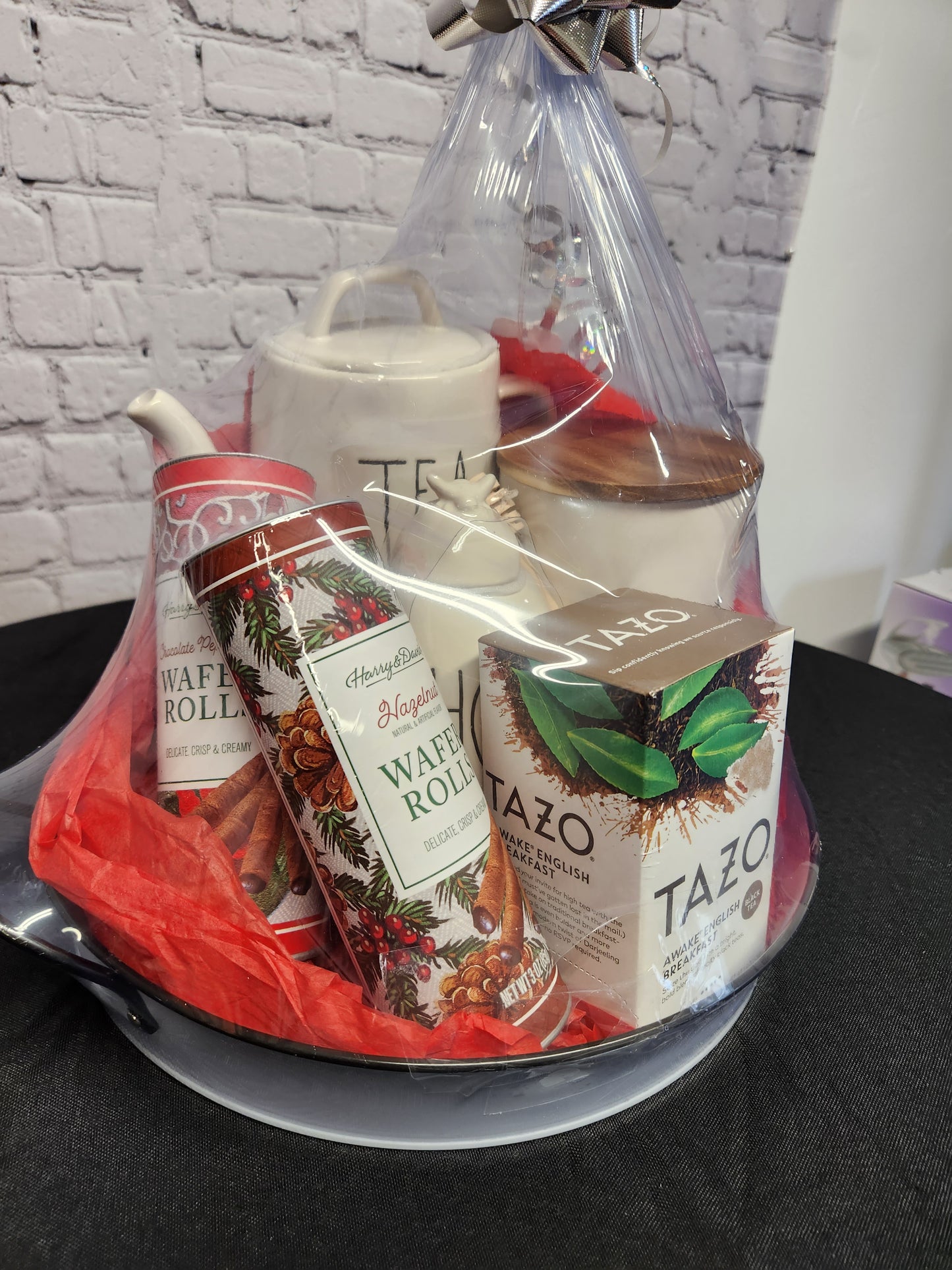 Rae Dunn tea set basket