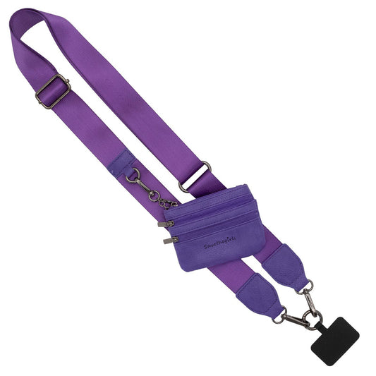 Save The Girls - Clip & Go Crossbody Strap with Pouch - Solid Collection: Purple