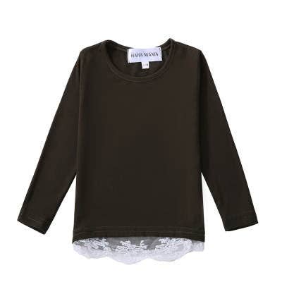Olive Green Lace Mommy & Me Tops- Child's