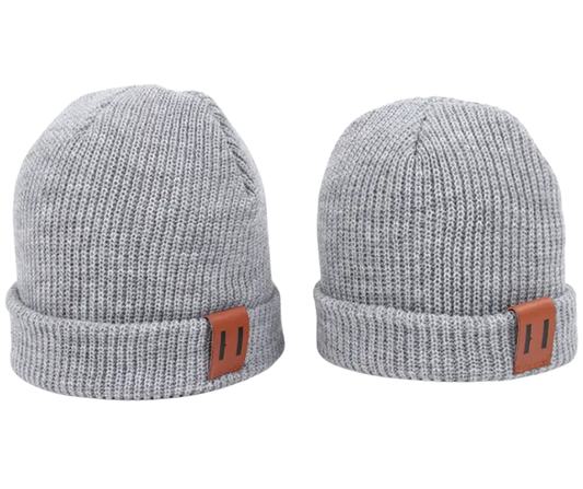 HAHA MAMA Clothing - Silver Gray Beanies Mommy & Me- Set of Two