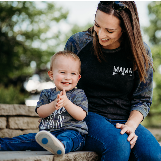 HAHA MAMA Clothing - Mama Shirt Grey Camo- Women'S