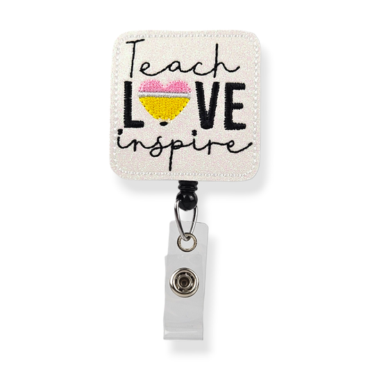 Lunar Rabbit Creations - Teach Love Inspire Badge Pal: Swivel Clip / White