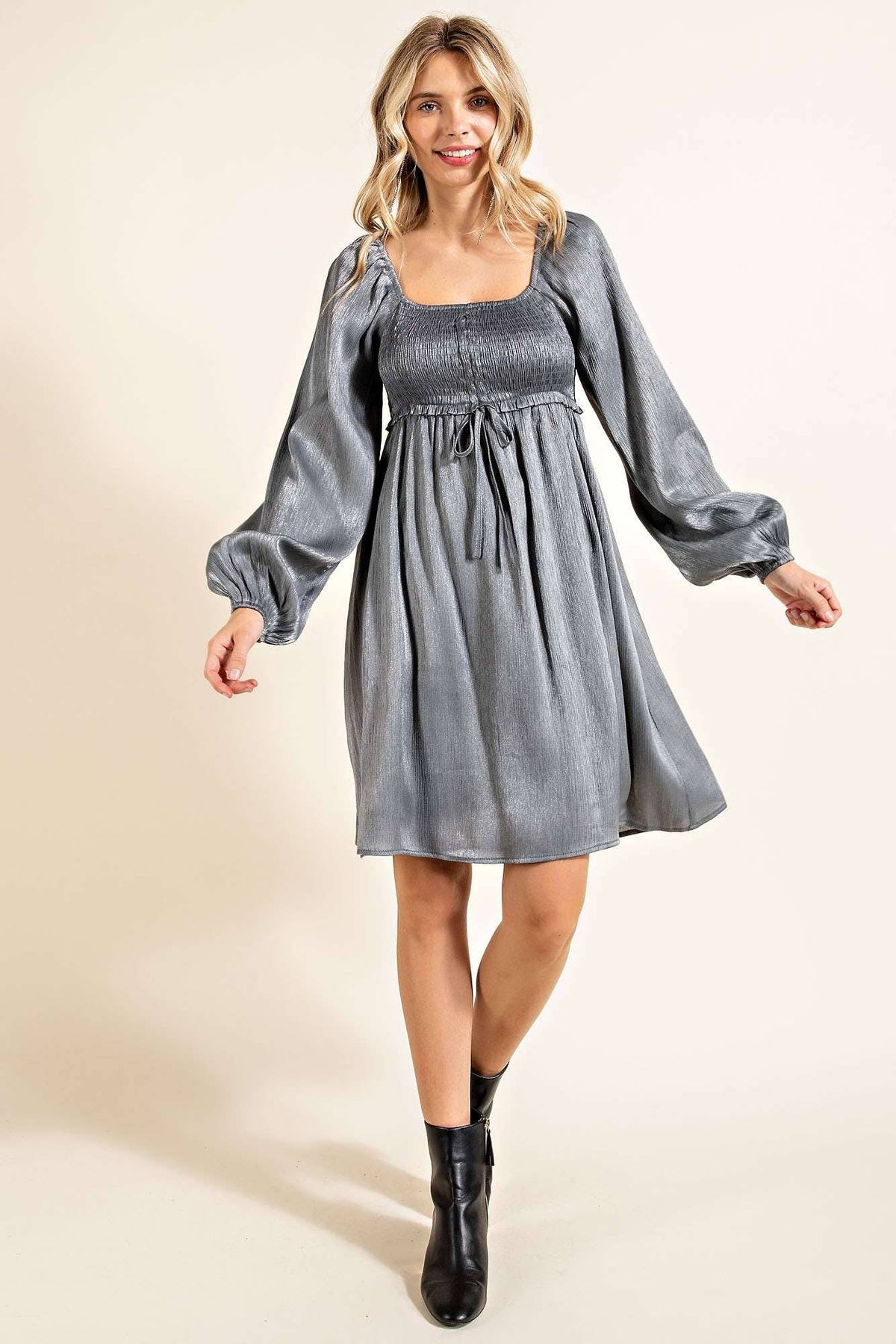 Smocked mini dress