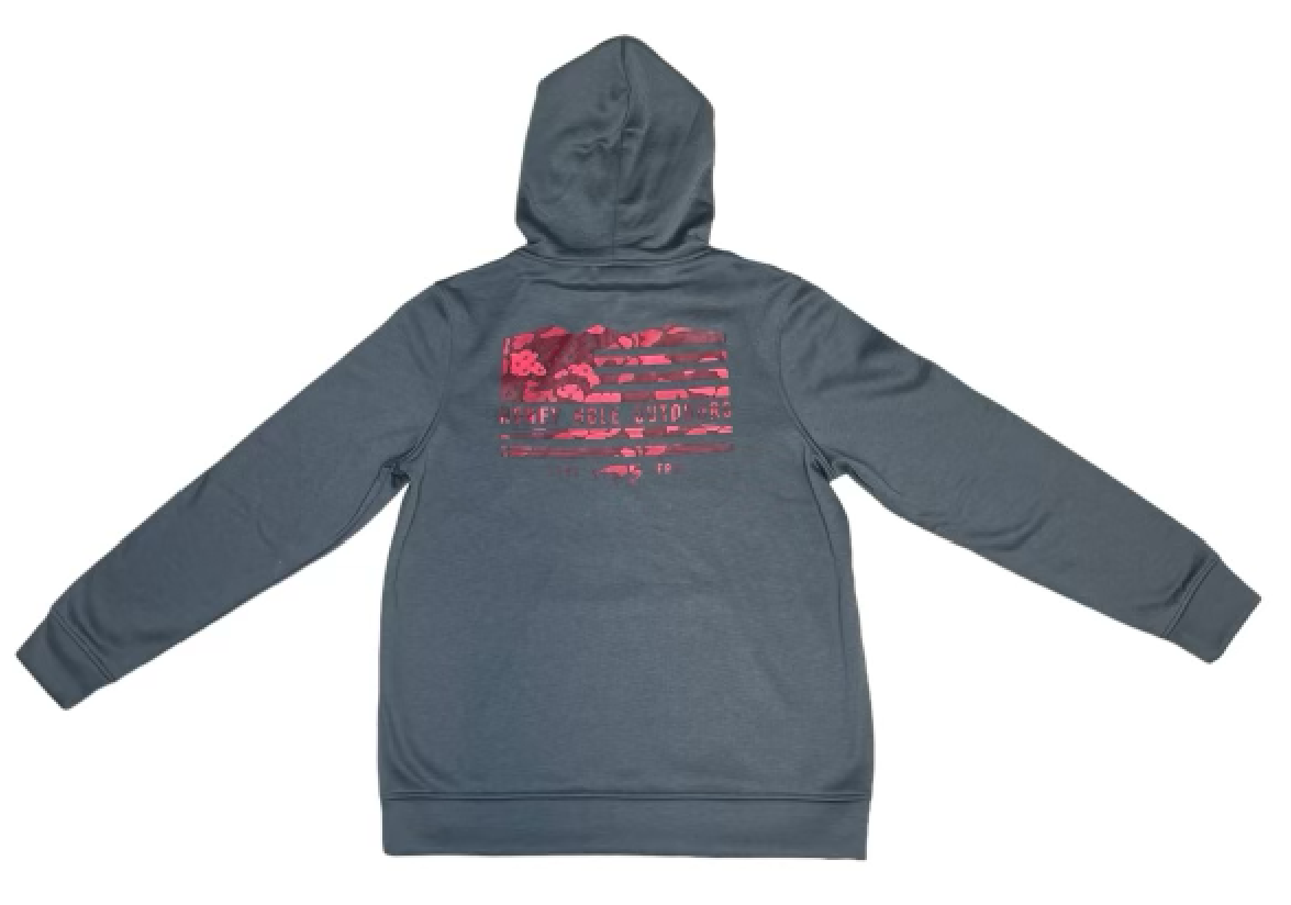 Honey Hole Outdoors - Fleece Hoodie - Red Flag: M