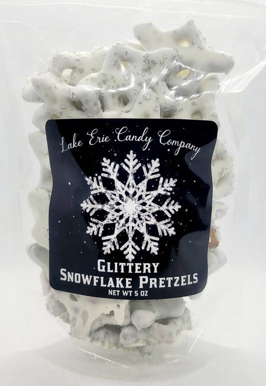 Glittery Snowflake Pretzels