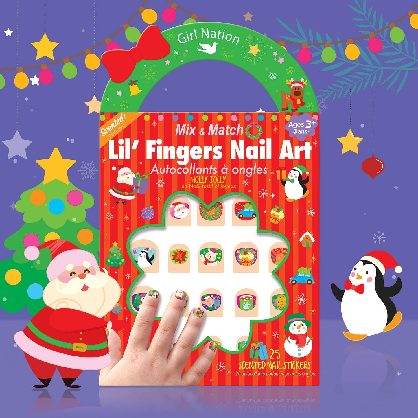 Girl Nation - Lil' Fingers Nail Art for Kids | Holly Jolly Christmas