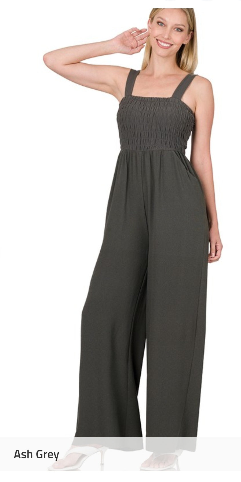 Square Neck Smocked top Jumpsuit