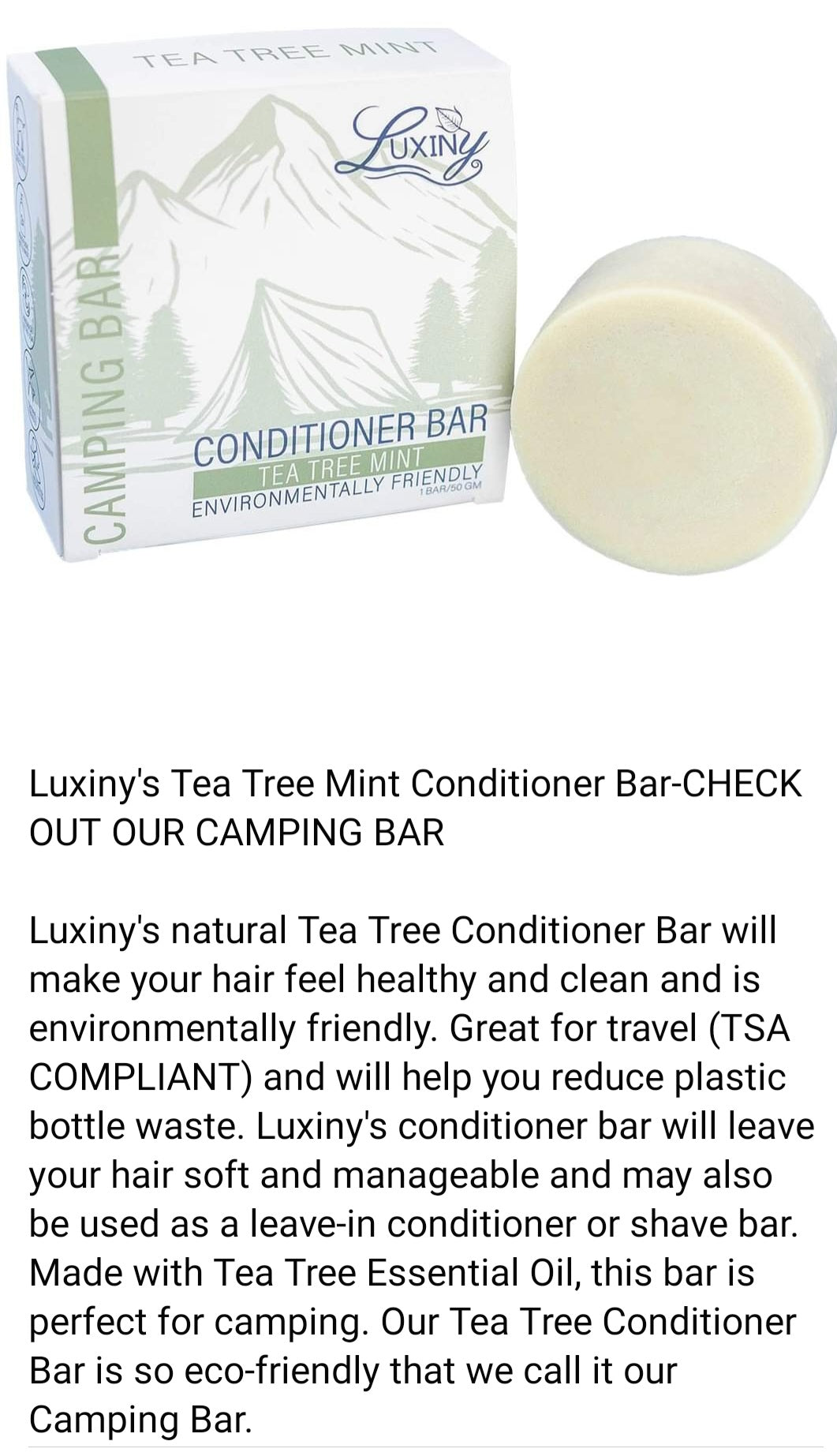 Luxiny solid conditioner bar (TEA TREE MINT)