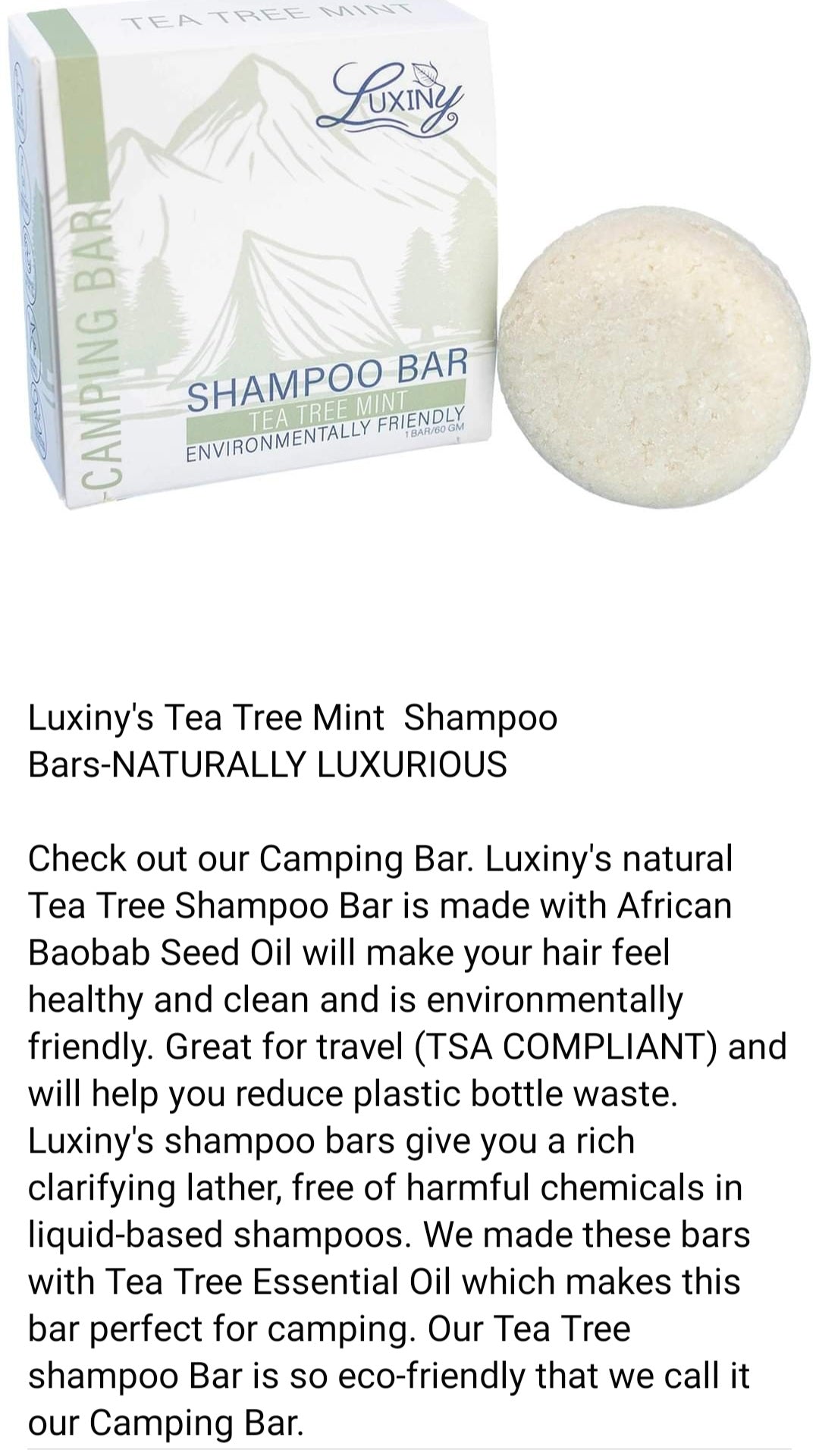 LUXINY SOLID SHAMPOO BARS (TEA TREE MINT)