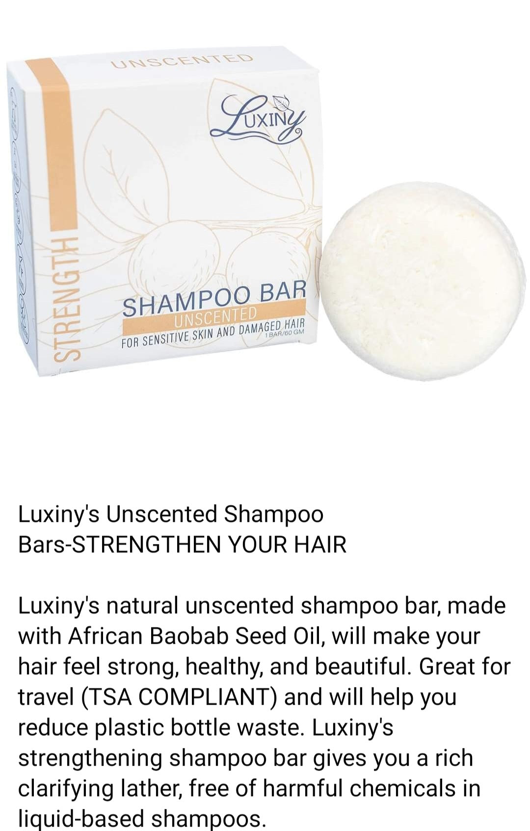 Luxiny Solid Shampoo Bars (Unscented)