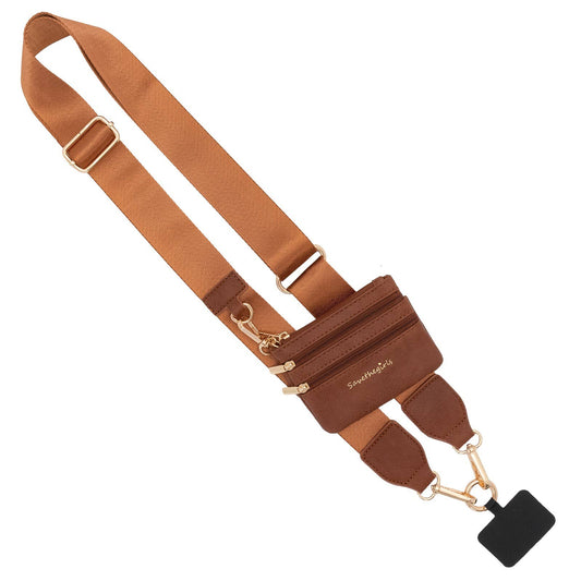 Save The Girls - Clip & Go Crossbody Strap with Pouch - Neutral Collection: Brown