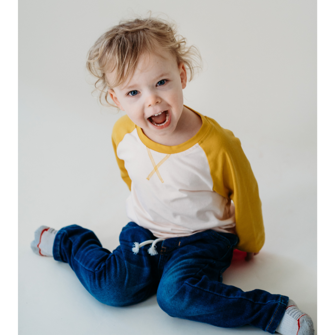 Raglan Baseball Tee Yellow- Child