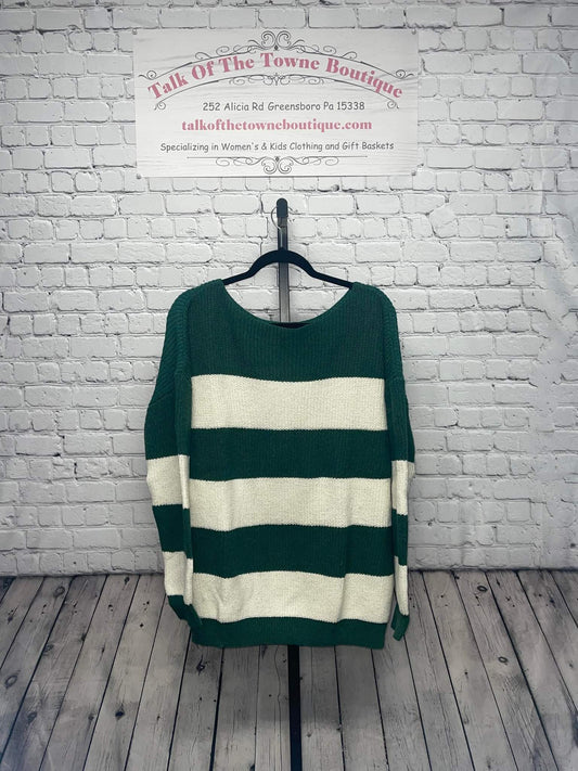 Striped color block sweater