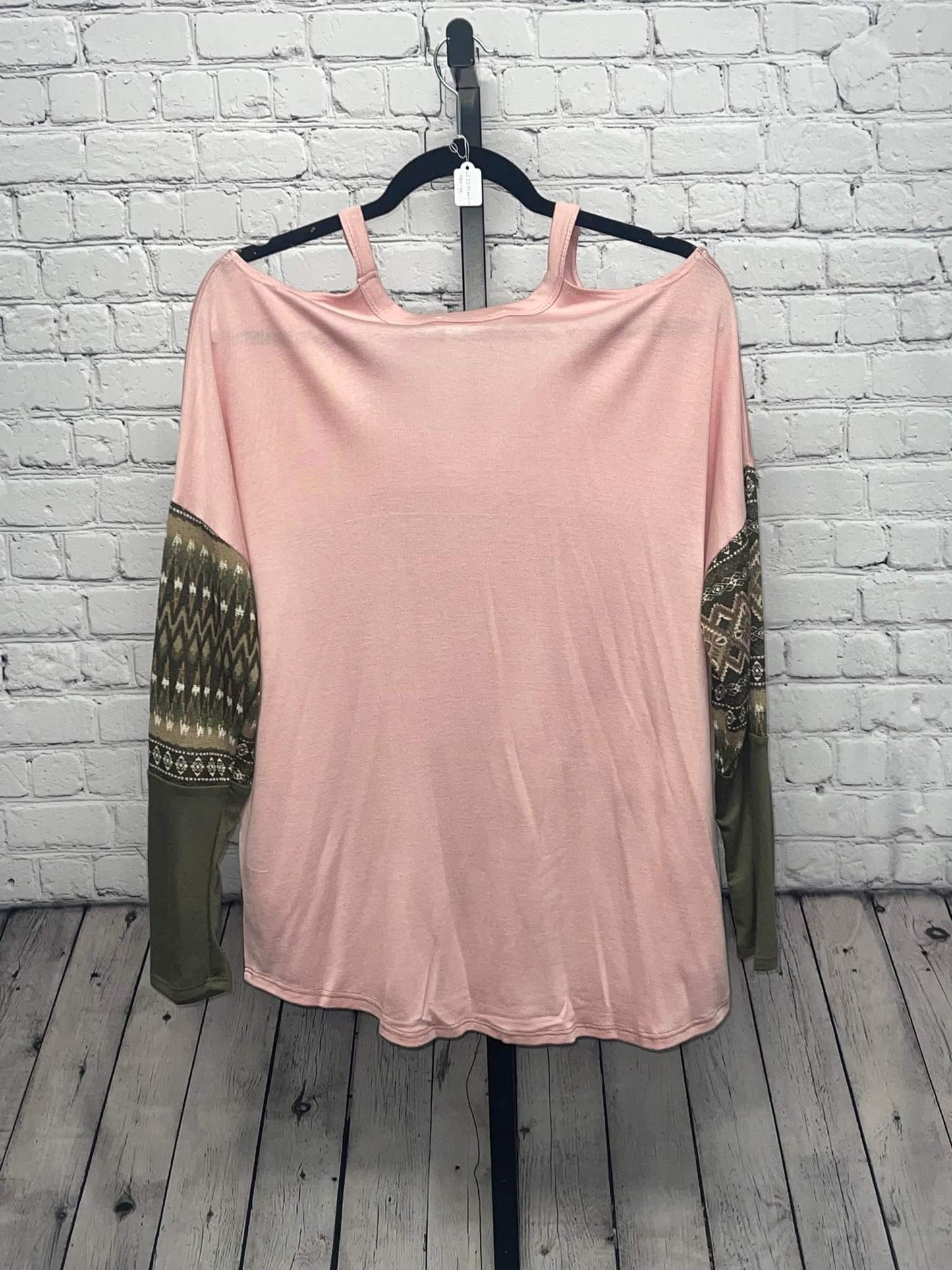 Aztec printed fabric v neck top